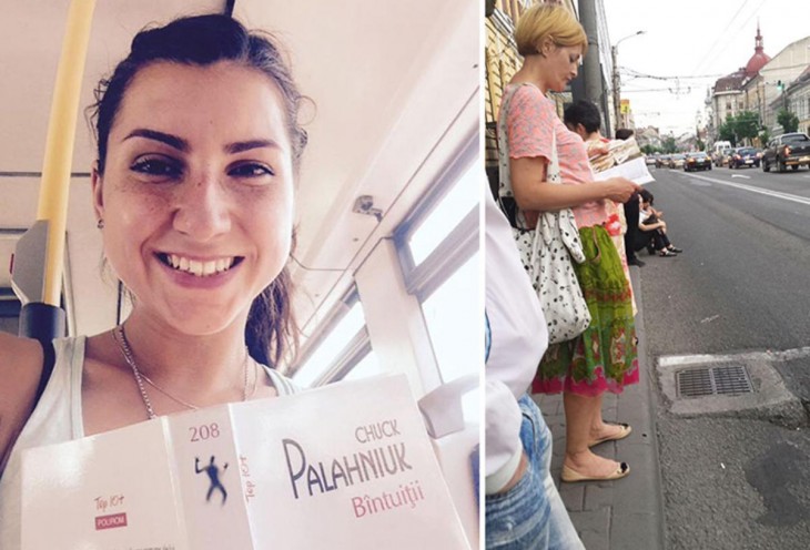 Fotografía dividida en dos partes en donde dos mujeres están leyendo un libro 