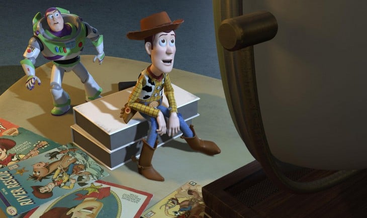 Escena de la película Toy Story 2 con Buzz Lightyear y Woody 