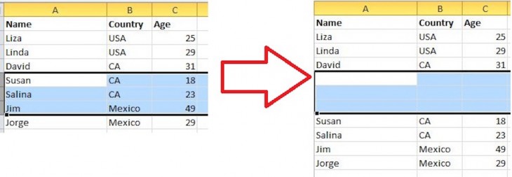 como agregar una fila o columna en excel