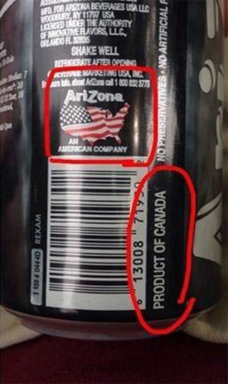 El te de arizona es canadiense