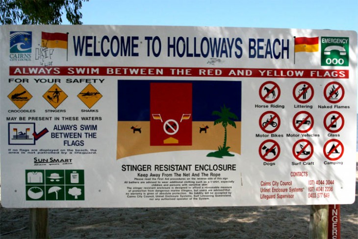 ADVERTENCIAS ANTES DE NTRAR A UNA PLAYA AUSTRALIANA