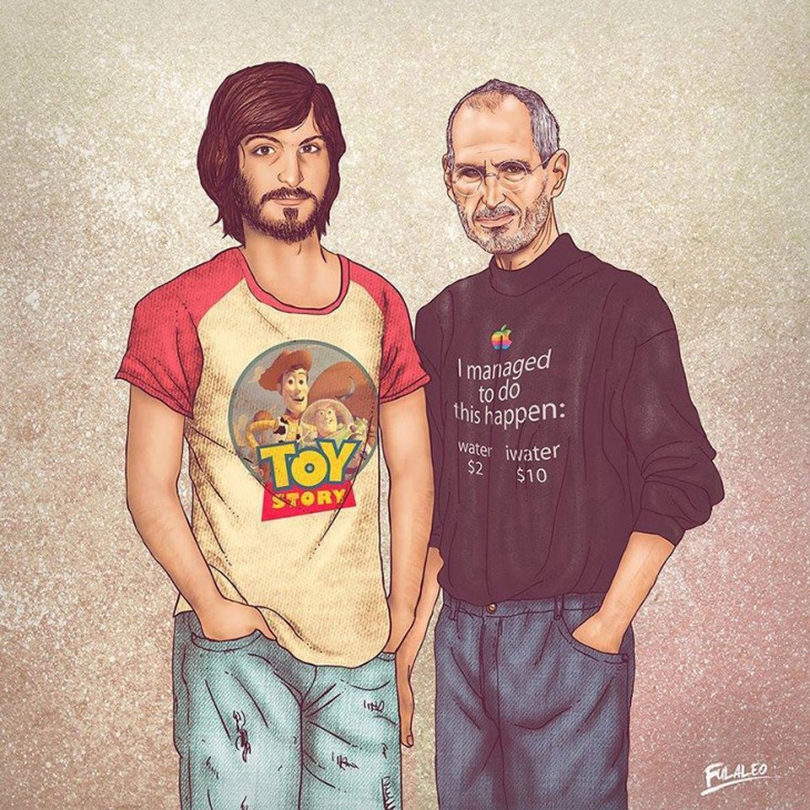 Steve jobs junto a su otro yo