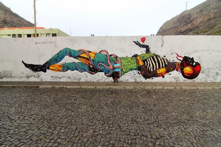 arte urbano por parte de Deih en Cabo Verde, África 