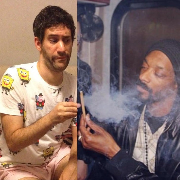 Photoshop de una imagen del instagram de Jon y Snoop Dog 