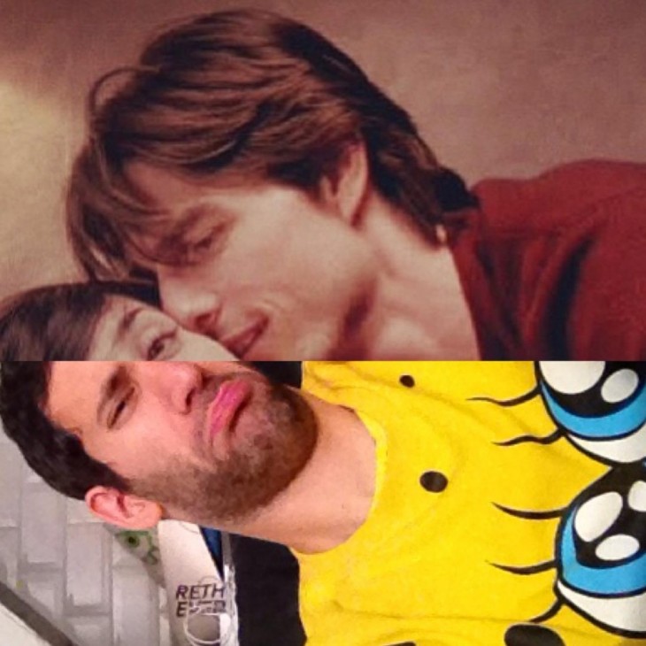 Jon Burgerman recibiendo un beso de Tom Cruise 