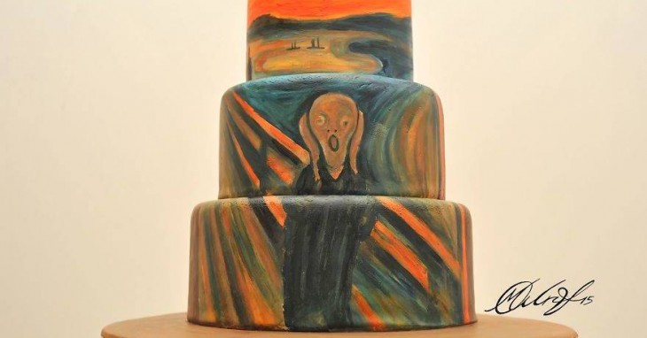 Pastel representando la pintura de el grito por Edvard Munch de 1893