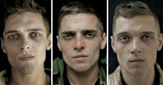 Una muestra impresionante de ver tangible mente el tiempo a través de estos retratos de soldados