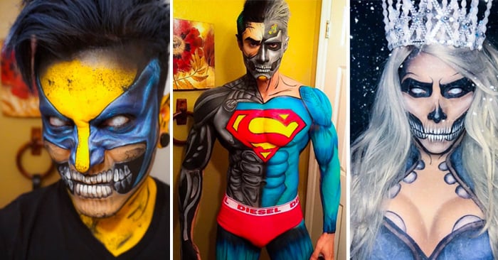 Argenis Pinal se convierte en superhéroe con maquillaje