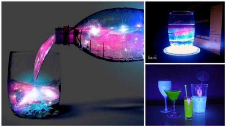 Imagen con diferentes tomas de las bebidas brillantes del coctel Aurora 