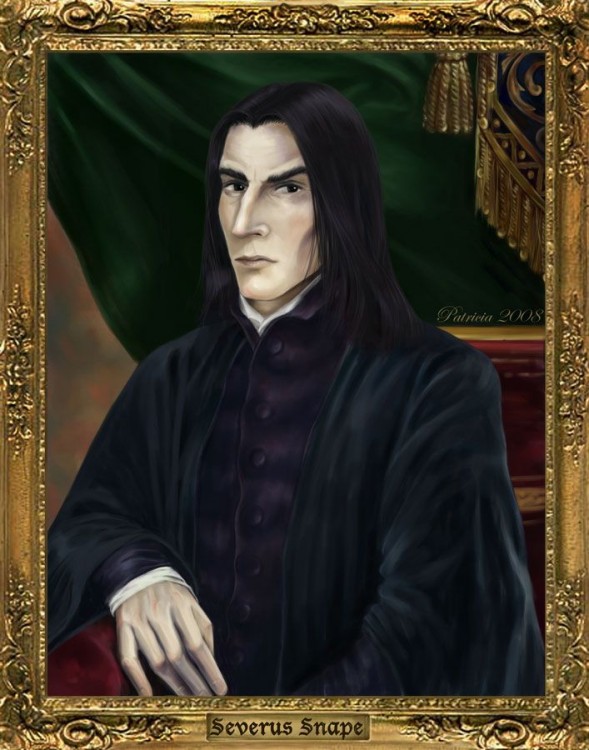 ilustración con el retrato de Severus Snape, personaje de la saga de Harry Potter