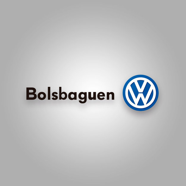 Logotipo de la Volkswagen con la palabra "Bolsbaguen" 