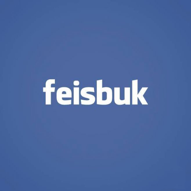 tipografía de Facebook con la palabra "Feisbuk" 
