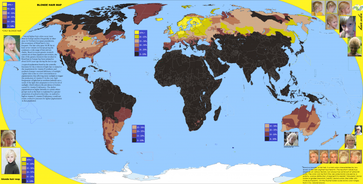 cantidad de rubias en el mundo