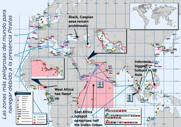 zonas más peligrosas para navegar por presencia de piratas