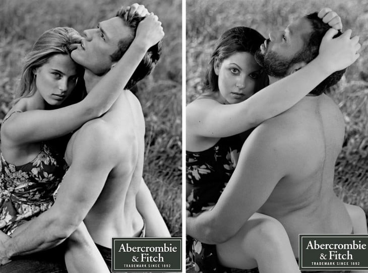 Comparación de la publicidad Abercrombie de unos modelos con personas comunes 