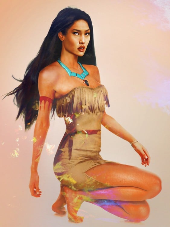 Retrato de Pocahontas en la vida real 