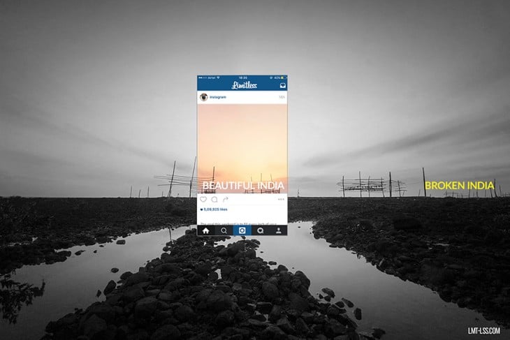 imagen detrás de las fotos de instagram en India 