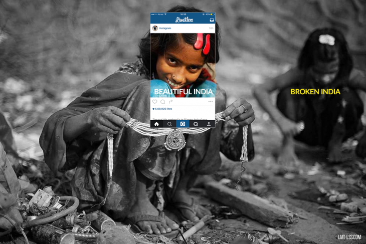 imagen detrás de Instagram que muestra el trabajo infantil en India 