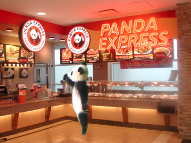 panda llega a la tienda panda express