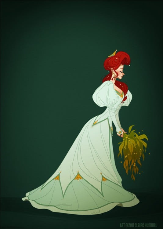  Ariel en un vestido de noche en el año 1890 según artista