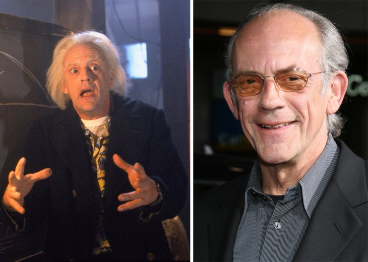 Foto del antes y después de Christopher Lloyd de la épica película volver al futuro 