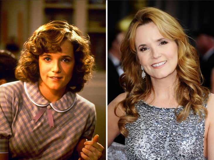 foto del antes y después de Lea Thompson personaje de la película volver al futuro 