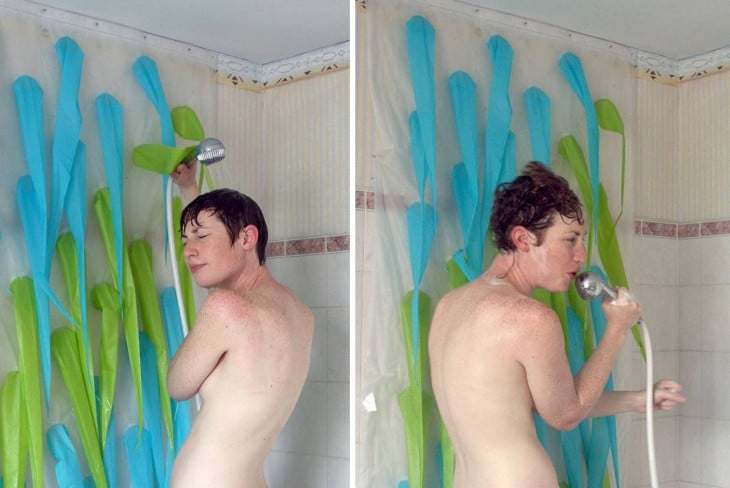 fotografías de una chica tomando una ducha 