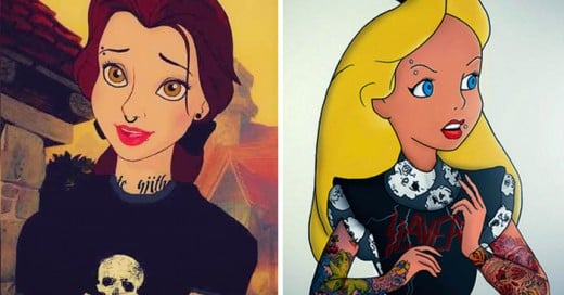 Ilustraciones de Las Princesas de Disney versión Punks y Emos