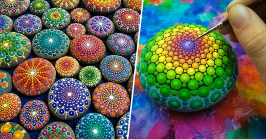 Esta artista logra dar vida a través del color a unas simples piedras