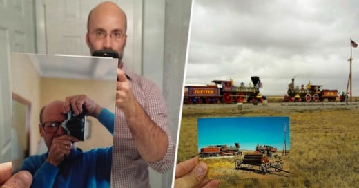 Nieto Viajó a los lugares que su abuelo visito y recreo las fotos tomadas por el