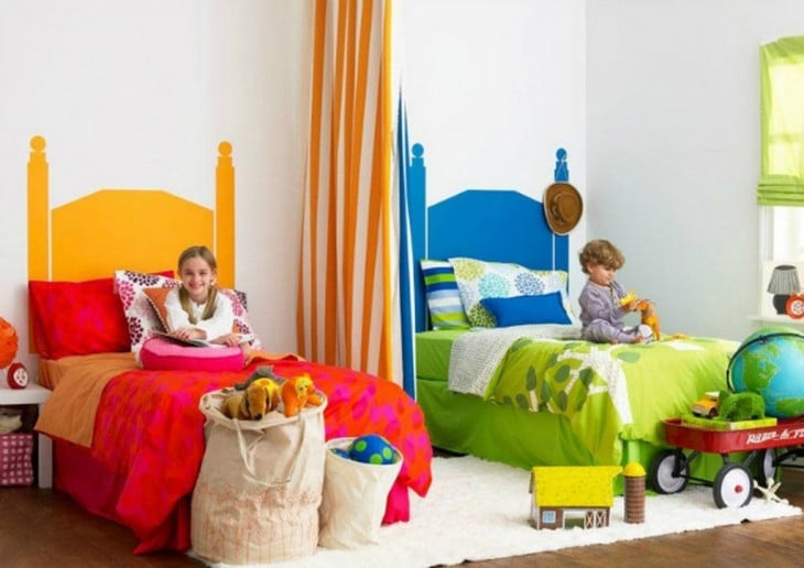 Habitación de colores para niño y para niña 