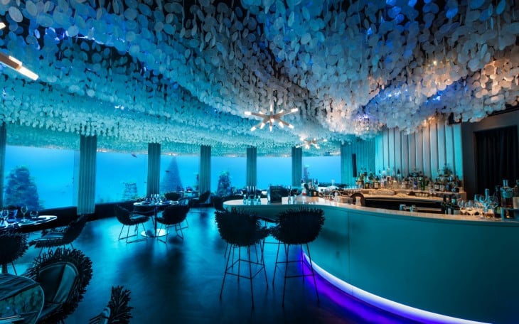 Restaurante Ithaa Undersea en Maldivas 