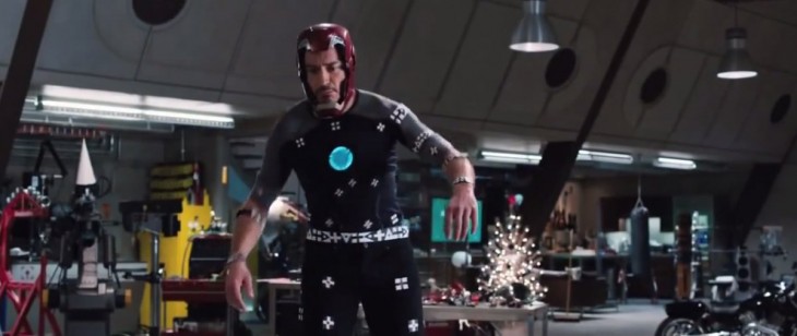 Robert Downey Jr. con un traje especial para interpretar a Iron Man 