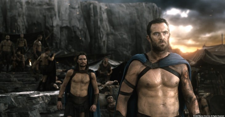 gladiadores en una escena de la película 300 