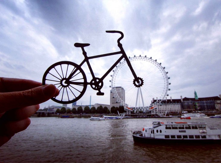 el london eye convertido en bicicleta por el fotógrafo Rich McCor 