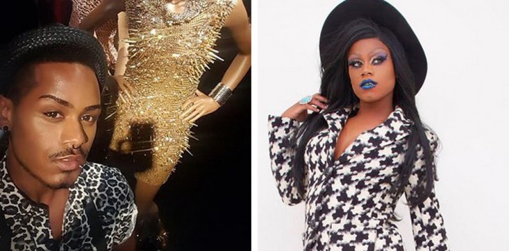 chico antes y después de su disfraz de drag queen 