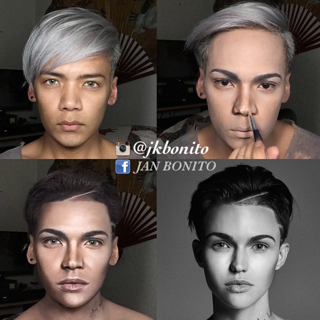 Transformación de un chico en Ruby Rose 