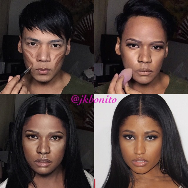 fotos de un chico transformándose en Nicki minaj 