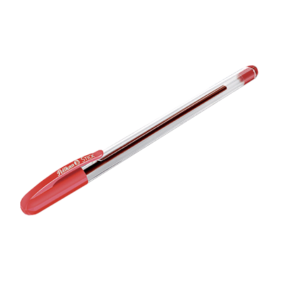 Bolígrafo transparente en color rojo 