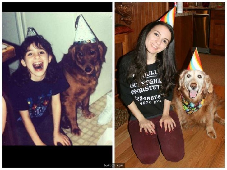 perro de 15 años festejando su cumpleaños