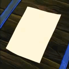 gif de bob esponja dibujando sobre una hoja de papel 