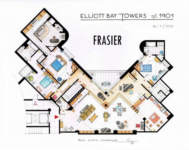 plano de la casa de la serie Frasier 