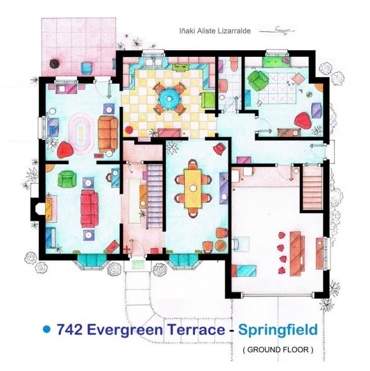 plano de la casa de los Simpsons 