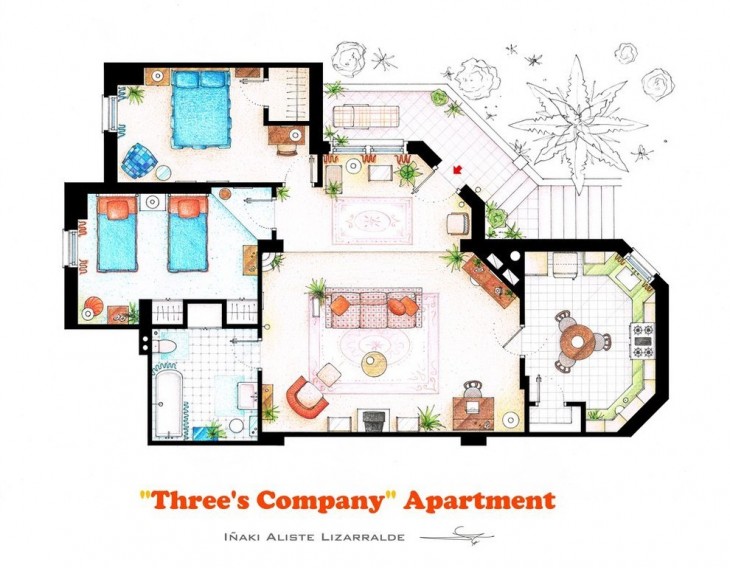 plano del departamento de tres son multitud 