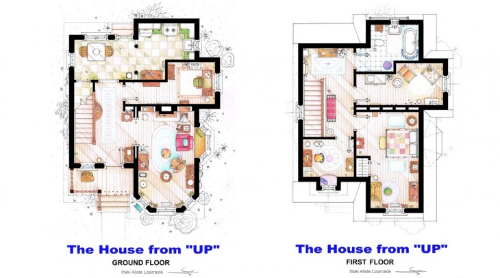 Plano de la casa de la película Up 