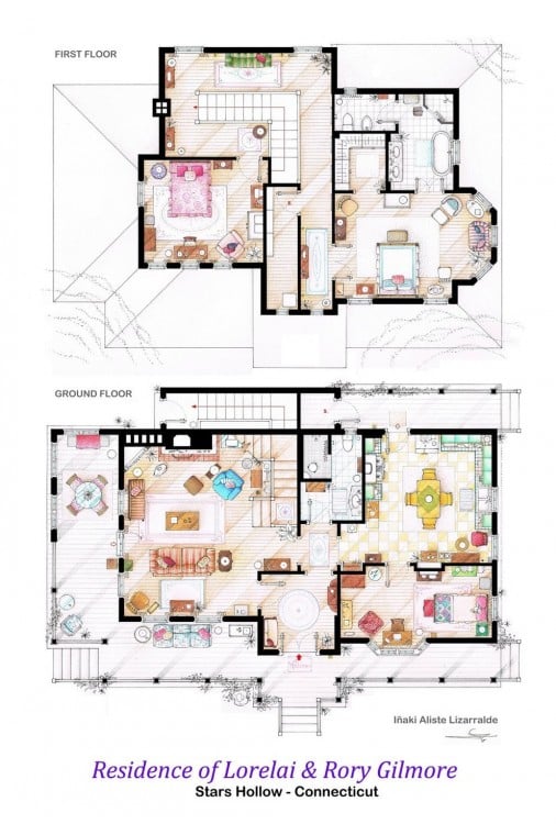 Planos de los departamentos de la serie Girls Gilmore 