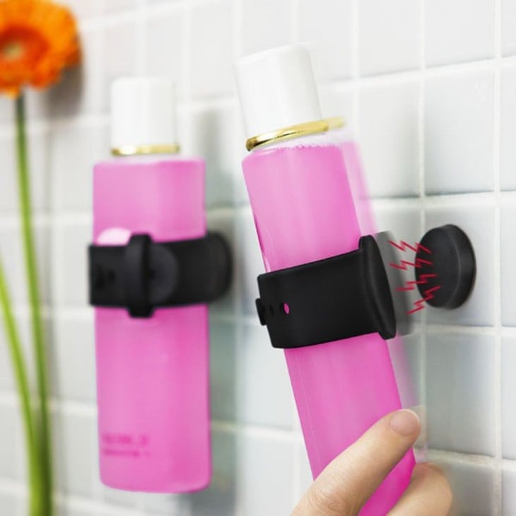 soportes magnéticos para colgar el shampoo durante la ducha 