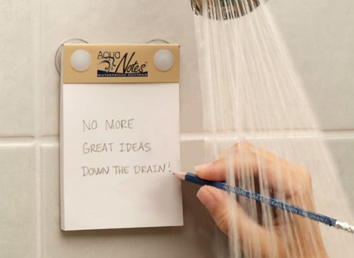 bloque de notas para anotar tus ideas durante la ducha 