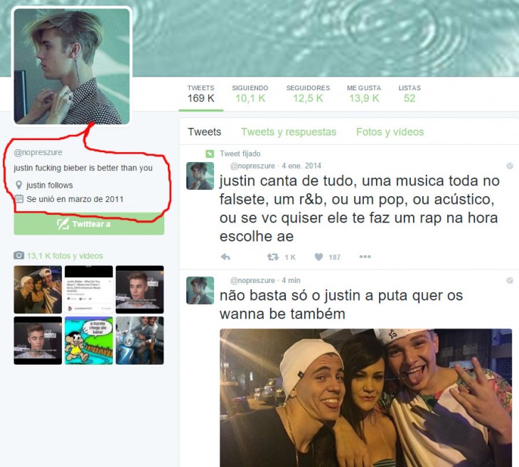 cuenta que defiende a justin bieber