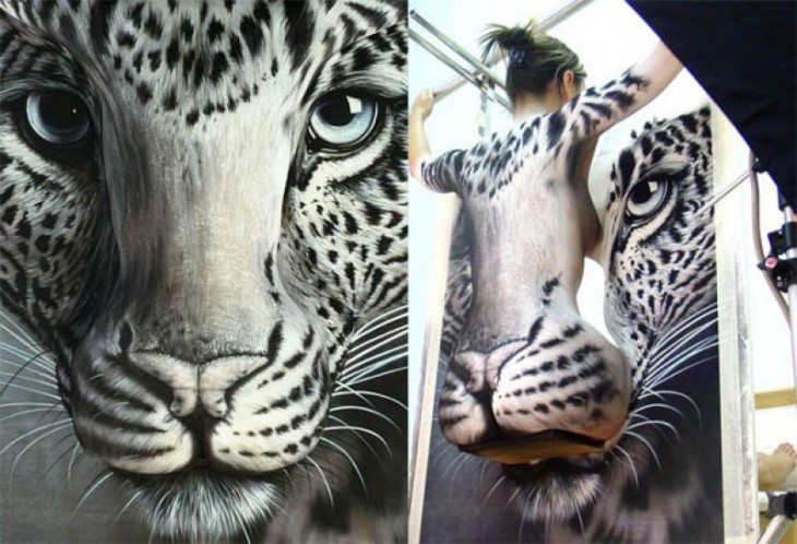 arte en 3d hecho con el cuerpo de una mujer